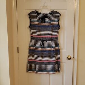 Talbots Sleeveless Striped Dress Size: MP